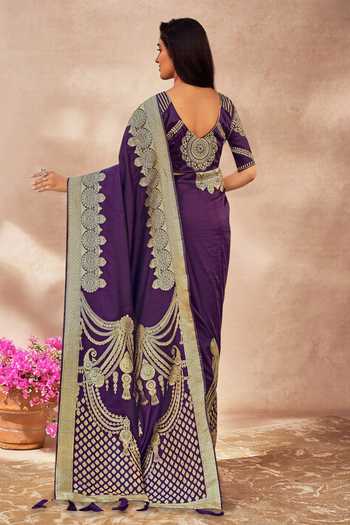 Khwaab By Sanjana Lakhani Floral Paisley Woven Saree & Embroidered Blouse 