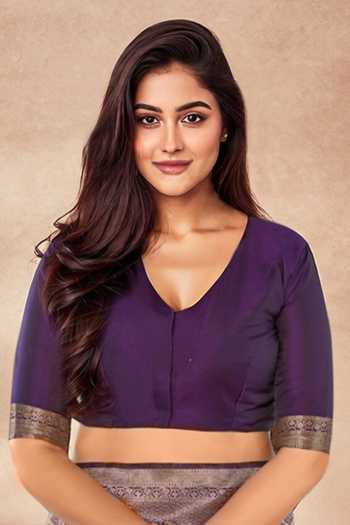 Shop_Khwaab By Sanjana Lakhani_Purple , Satin Embroidery, Tassels Flower Vine Woven Saree And Blouse Set _Online_at_Aza_Fashions