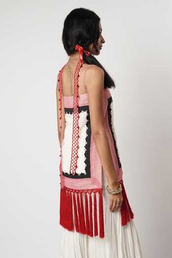 Shwetanga Fringe Embroidered Kurta Sharara Set 