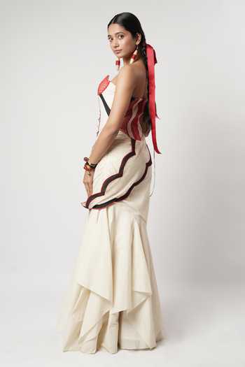 Shwetanga Draped Layered Skirt Set 