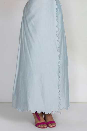 Buy_Ilk_Sky Blue Silk, Chanderi, Satin Embroidery Mirage Overlay Skirt Pant _Online_at_Aza_Fashions