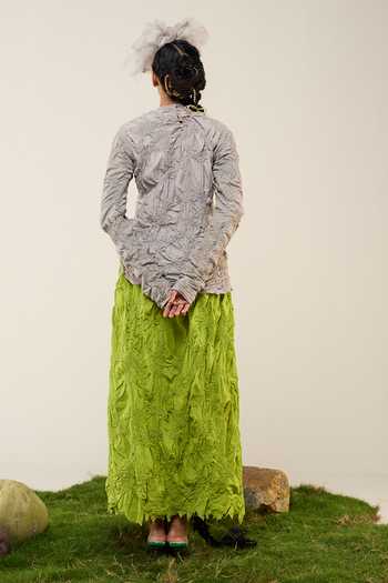 Buy_Ilk_Gray Silk Embroidery, Smocking Mosswood Smocked Top _Online_at_Aza_Fashions
