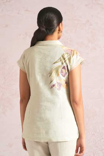 Kaveri Painted Petals Wrap Top & Pant Set 