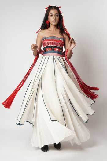 Shwetanga Embellished Anarkali Sharara Set 
