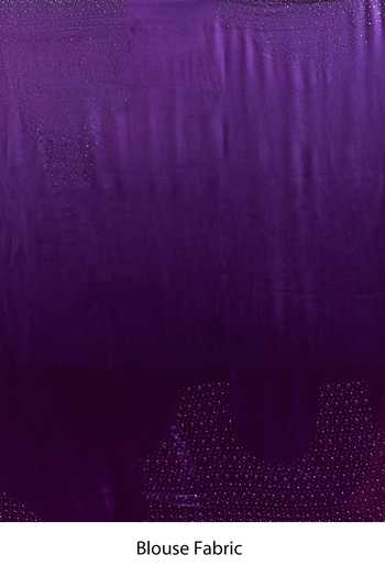 Buy_Samyukta Singhania_Purple Crepe, Chinon Stones Embroidered Border Saree And Running Blouse Set _Online_at_Aza_Fashions
