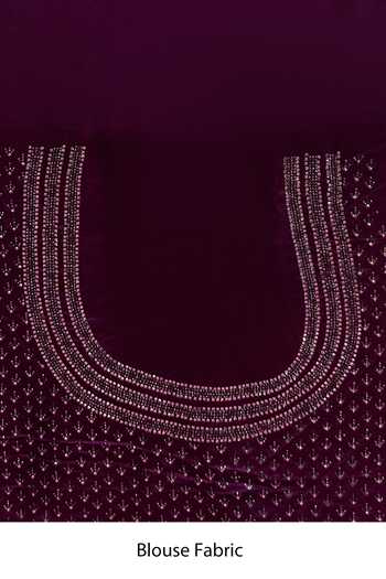 Samyukta Singhania Wine Crepe, Chinon Sequins Embellished Pure Saree And Running Blouse Set at Aza Fashions Samyukta Singhania_Wine Crepe, Chinon Sequins Embellished Pure Saree And Running Blouse Set _at_Aza_Fashions
