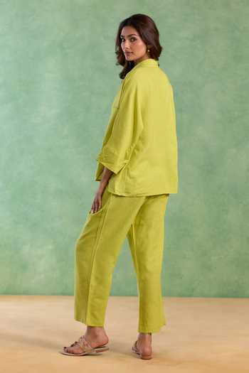 Nero India Flora Embroidered Shirt & Pant Set 