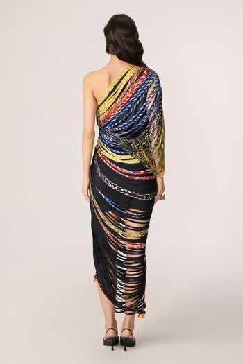 Saaksha & Kinni Viola Print One Shoulder Dress 