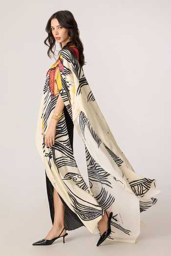 Buy_Saaksha & Kinni_Black Chiffon, Polyester Gigi Pleated Skirt _Online_at_Aza_Fashions