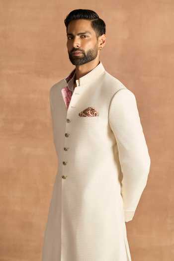 Raghavendra Rathore Jodhpur_Off White Suiting Ivory Elite Sherwani _Online_at_Aza_Fashions