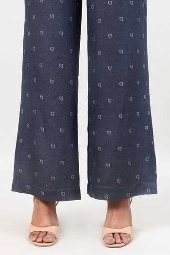 Shop_Sue Mue_Charcoal Linen Collared The Free Flow Pure Shirt And Pant Set _Online_at_Aza_Fashions