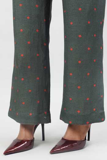 Shop_Sue Mue_Multi Color Linen Collared The Jaal Printed Pure Shirt And Pant Set _Online_at_Aza_Fashions