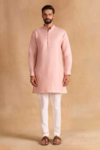 Raghavendra Rathore Jodhpur_Pink Pastel Short Kurta _Online_at_Aza_Fashions