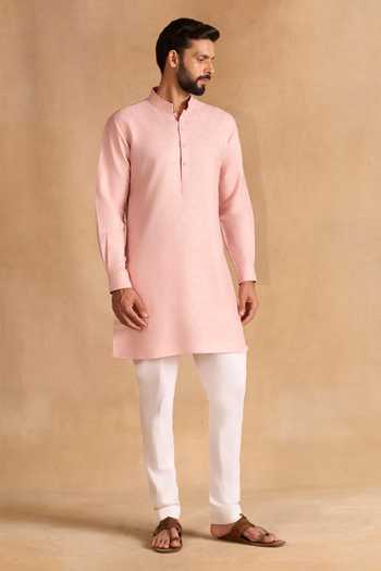 Buy_Raghavendra Rathore Jodhpur_Pink Pastel Short Kurta _Online_at_Aza_Fashions