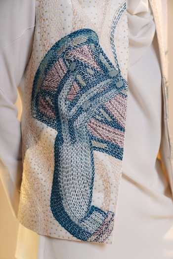 Buy_Jatin Malik_Ivory Silk, Crepe, Linen Embroidery Shankara Hand Nehru Jacket And Kurta Set 