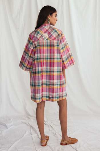 Jodi Sherbet Chanderi Shift Dress