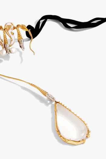 Buy_Outhouse_Gold Plated Pearls, Chains Koko Alchemy Embellished Choker _Online_at_Aza_Fashions
