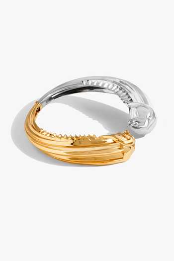 Outhouse Dual Koko Torque Ribbed Necklace 