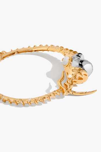 Outhouse_Gold Plated Pearls, Crystals Seanymph Spiral Sculpted Necklace _Online_at_Aza_Fashions