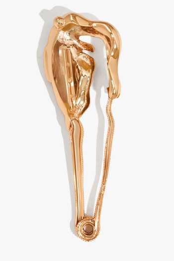 Outhouse_Gold Plated Sigil Gardien Sculptural Brooch _Online_at_Aza_Fashions