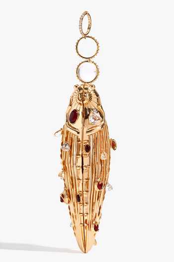 Outhouse_Gold Stones, Crystals, Koko Minaudiere Brass Pouch _Online_at_Aza_Fashions