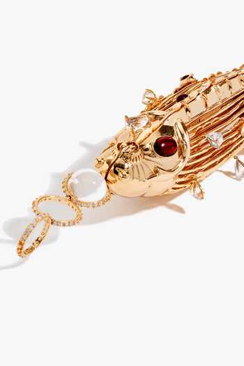 Buy_Outhouse_Gold Stones, Crystals, Koko Minaudiere Brass Pouch _Online_at_Aza_Fashions