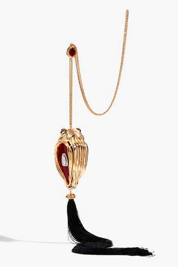 Buy_Outhouse_Gold Stones, Tassels, Chains, Relic Embellished Pouch _Online_at_Aza_Fashions