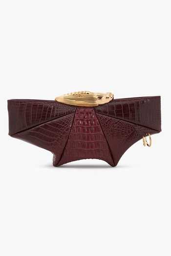 Buy_Outhouse_Gold Chains, Brooches The Koko Vegan Leather Clutch _Online_at_Aza_Fashions
