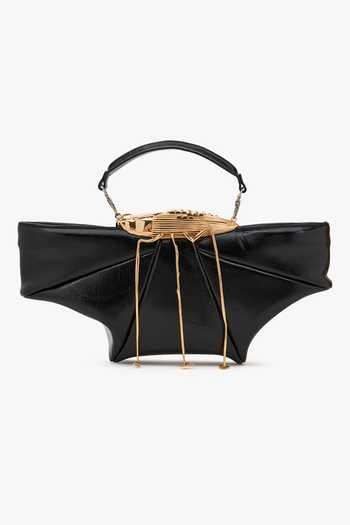 Outhouse_Black Chains The Koko Vegan Leather Clutch _Online_at_Aza_Fashions