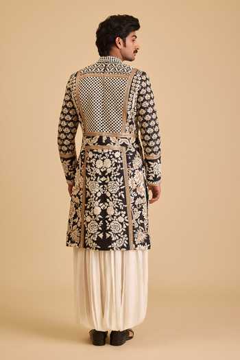Siddartha Tytler Floral Pattern Sherwani Jacket Set 