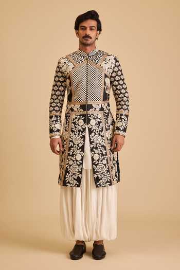 Siddartha Tytler Floral Pattern Sherwani Jacket Set 