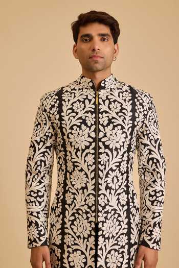 Buy Siddartha Tytler Black Dupion, Rayon Applique Miraas Florentine Sherwani And Pant Set Online at Aza Fashions Buy_Siddartha Tytler_Black Dupion, Rayon Applique Miraas Florentine Sherwani And Pant Set _Online_at_Aza_Fashions