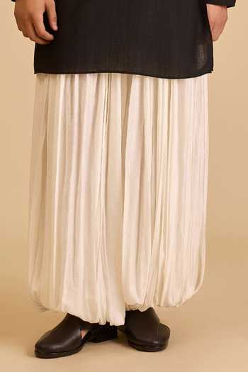 Siddartha Tytler_Ivory Rayon French Dhoti Pant _Online_at_Aza_Fashions