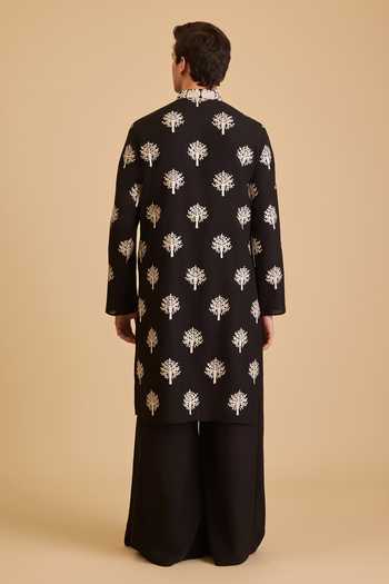 Siddartha Tytler Aari Embroidered Blended Linen Kurta & Pant Set 