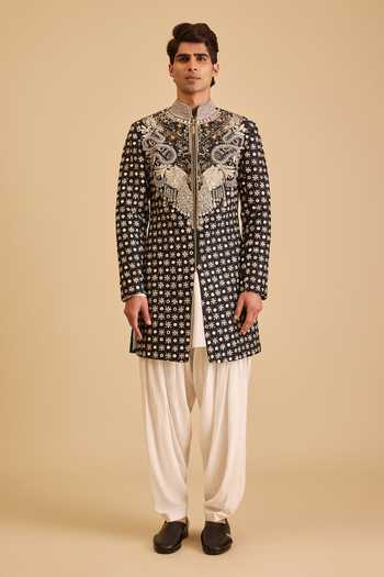 Siddartha Tytler Miraas Embroidered Sherwani & Draped Pant Set 
