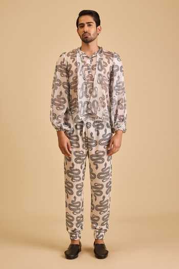 Siddartha Tytler Snake Print Jogger Pant 