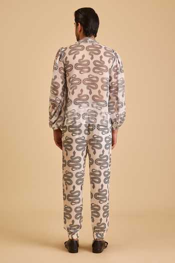 Siddartha Tytler Snake Print Jogger Pant 