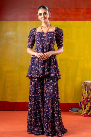 Baise Gaba Dholira Printed Kurta & Gharara Set 