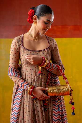 BAISE GABA Padmini Floral Carved Bag 