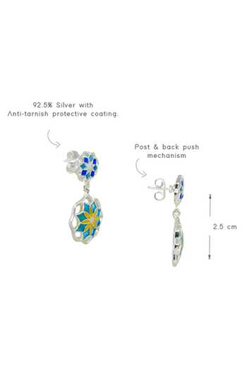 Manner_Yellow Gul Charm Earrings _Online_at_Aza_Fashions