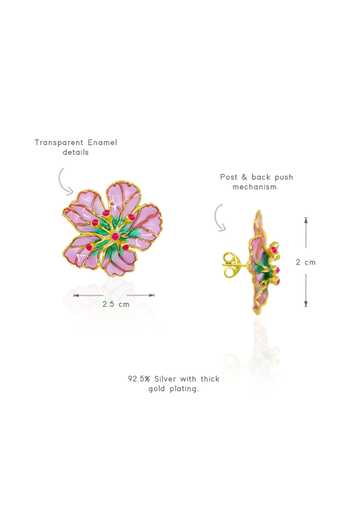 Manner_Pink Bloom Stud Earrings _Online_at_Aza_Fashions