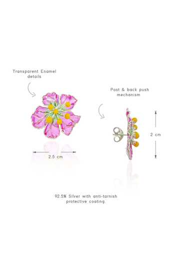 Buy_Manner_Pink Bloom Stud Earrings _Online_at_Aza_Fashions