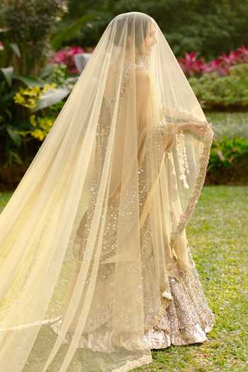 Buy_Itrh_Pink Organza Sequins, Stones, Mirrors Mrigakshi Embroidered Lehenga With Blouse 