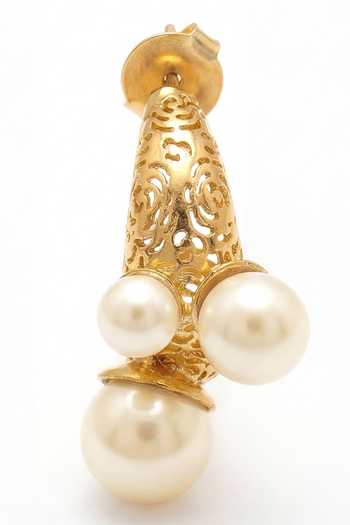 Mnsh_White Pearls Audrey Embellished Hoop Earrings _Online_at_Aza_Fashions