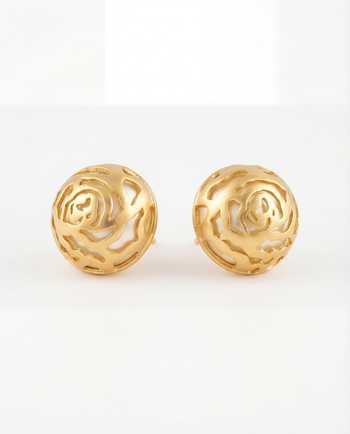 Buy_Mnsh_Gold Plated Pearls Audrey Rosette Stud Earrings 