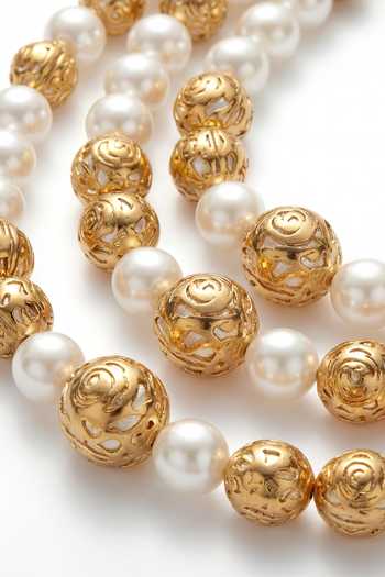 Buy_Mnsh_White Pearls Rosee Layered Necklace _Online_at_Aza_Fashions