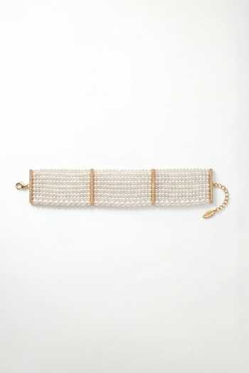 Mnsh_White Pearls Statement Choker _Online_at_Aza_Fashions