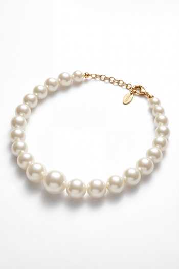 Mnsh_White Pearls Gradation Necklace _Online_at_Aza_Fashions