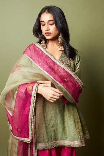 Pants And Pajamas Kamalya Embroidered Dupatta 