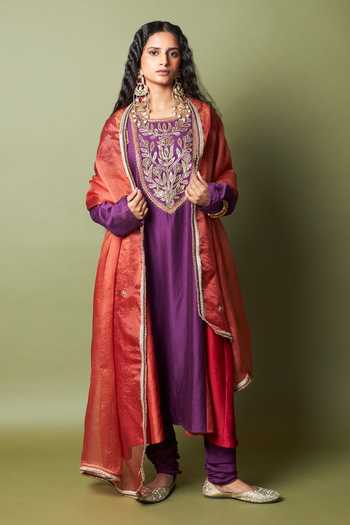 Pants And Pajamas Amira Embroidered Dupatta 